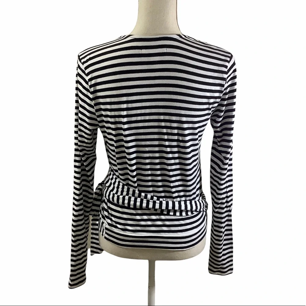 1901 Striped Wraparound Cardigan